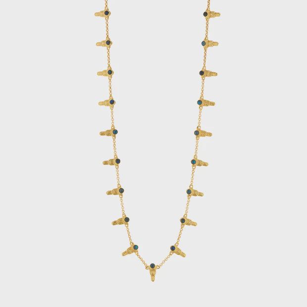 Cleopatra Ra Gem Necklace, 16"+2" - Blue Labradorite