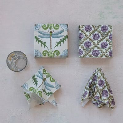 Botanical Dragonfly Cocktail Napkins 50 Pack