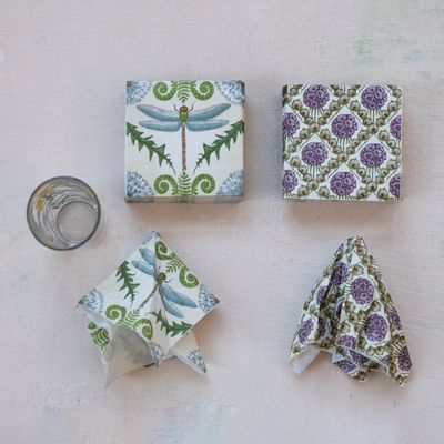 Botanical Pattern Cocktail Napkins 50 Pack