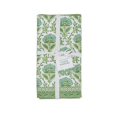 Countryside Set of 4 Floral Pattern Napkins - Cotton