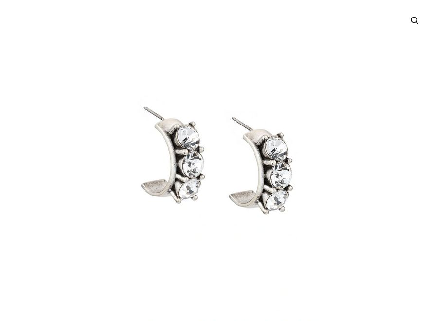 Swarovski Huggie Hoops, Colour: Silver