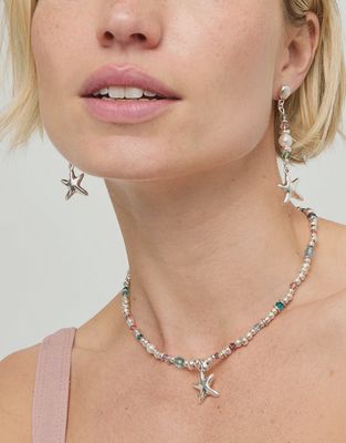 Uno De Fifty Prisma Crystal Starfish Necklace