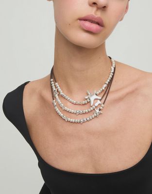 Uno De Fifty Orion Starfish Multi-Strand Leather Necklace