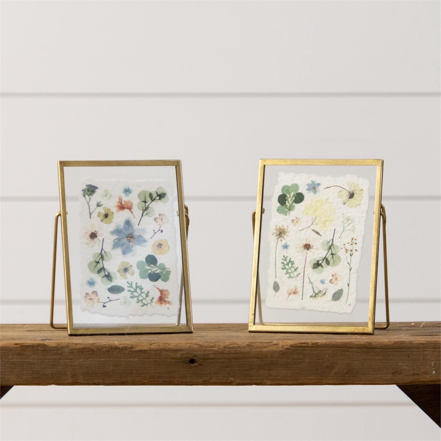 Gold Frames - Pressed Flower Print