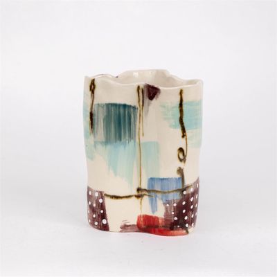 Vase - Abstract Painted Shaped, Med
