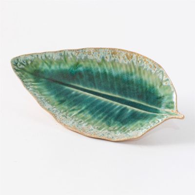 Tray - Green Banana Leaf Reactive Glaze