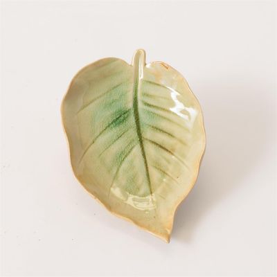 Audrey's Home and Gift Green Philodendron Leaf Decorative Tray