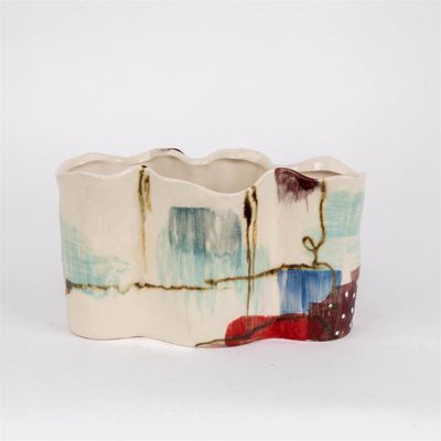 Vase - Abstract Painted Shaped, Sm