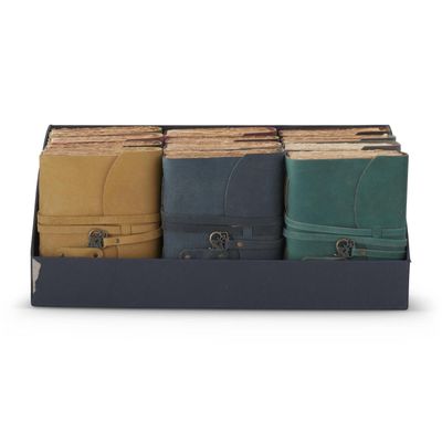 K&amp;K Interiors Assorted 8 Inch Leather Handcrafted Journals