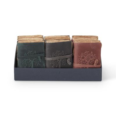 K&amp;K Interiors 6 Inch Leather Tree Embossed Handcrafted Journals