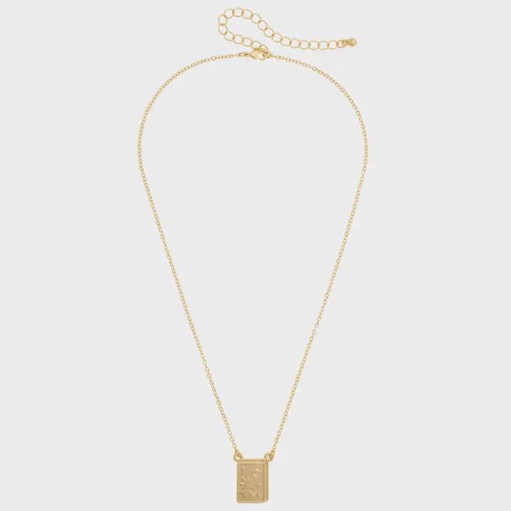 Canvas Style Bird Bam 24K Plated Tile Necklace
