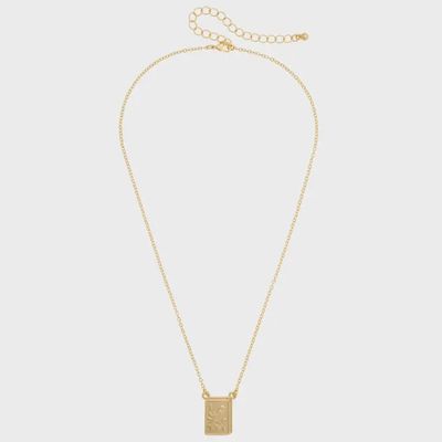 Canvas Style Bird Bam 24K Plated Tile Necklace