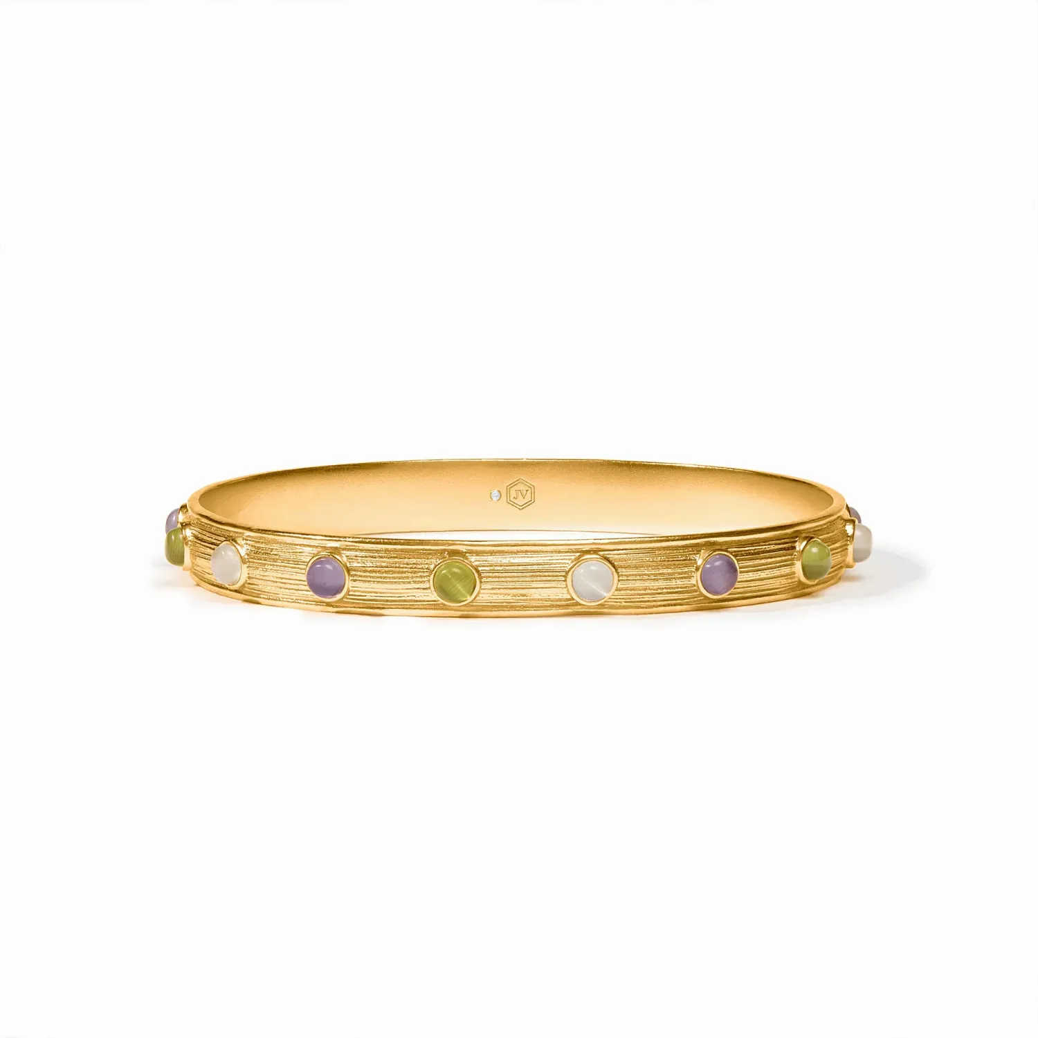 Julie Vos Cobblestone Stone Bangle, Colour: Multi-Stone Cat's Eye, Size: Medium
