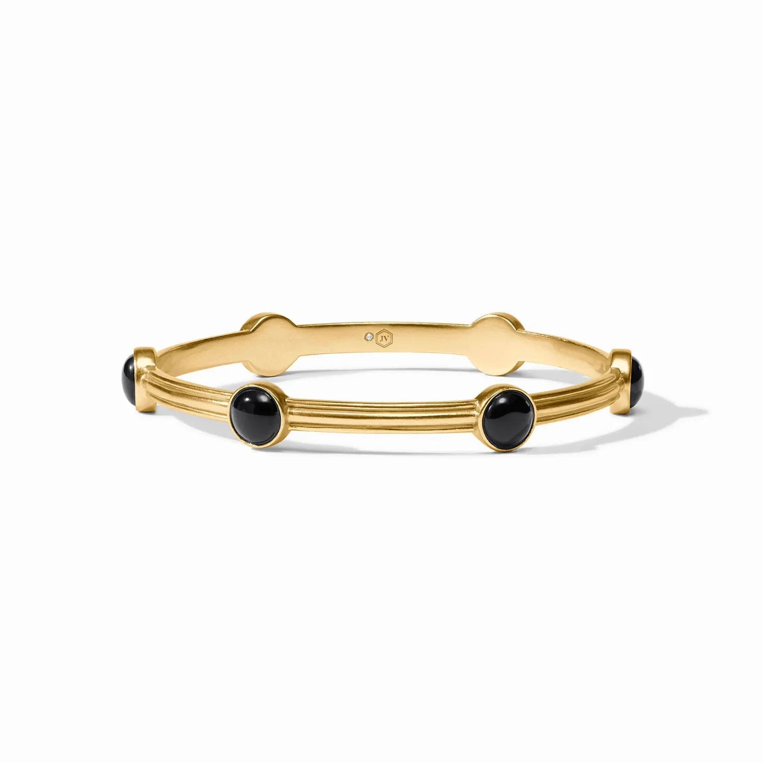 Julie Vos Essex Stone Bangle, Colour: Obsidian Black, Size: Medium