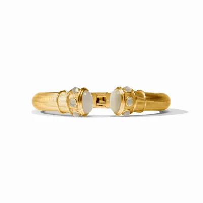 Julie Vos Cobblestone Demi Cuff Bracelet 24K Gold Plate with Imported Glass