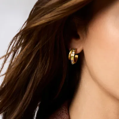 Julie Vos Cobblestone Double Hoop