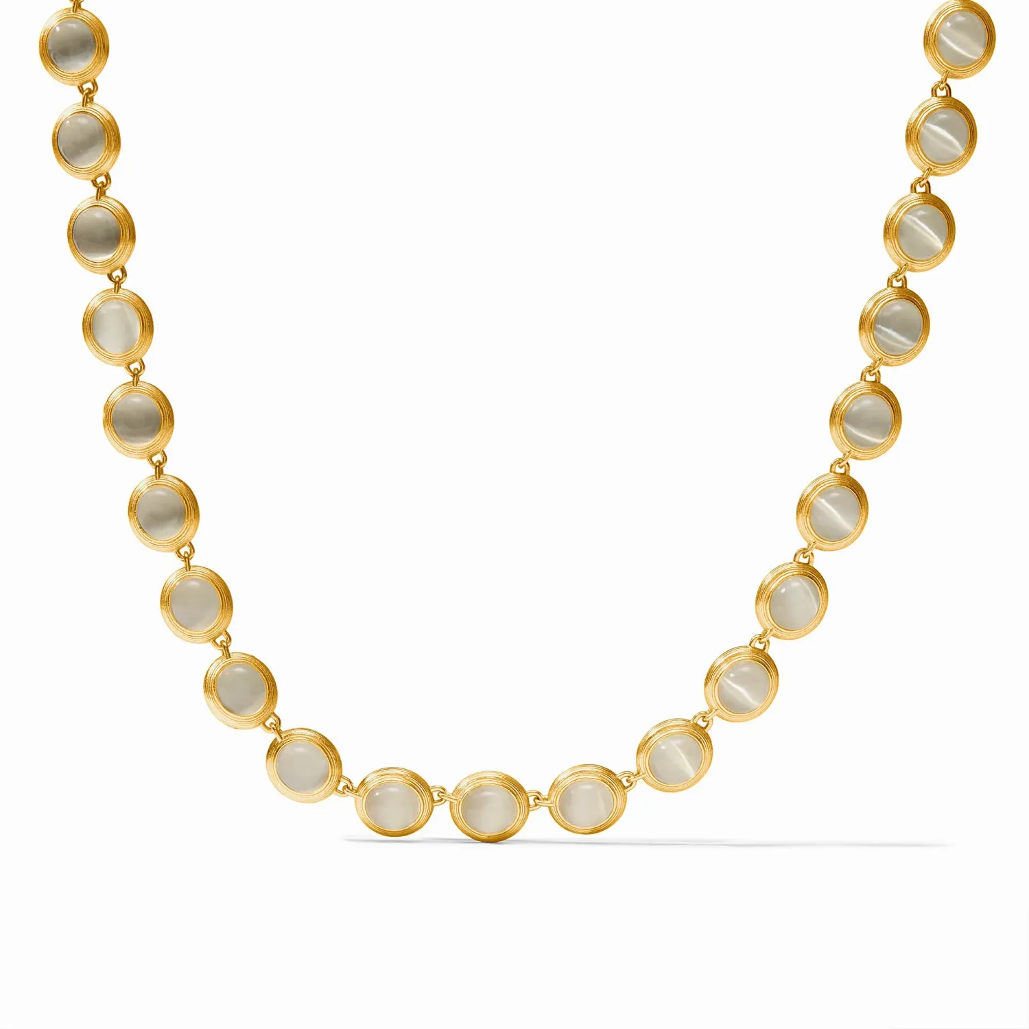Julie Vos Cobblestone Tennis Necklace, Colour: Ivory Cat's Eye
