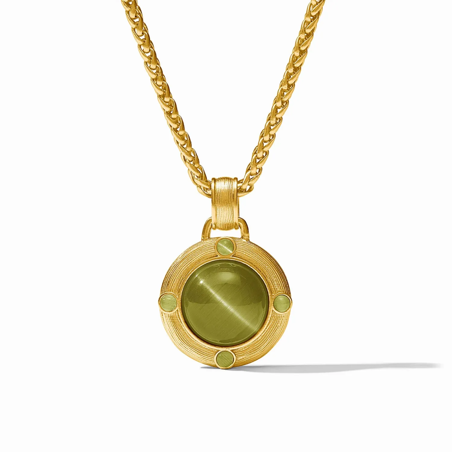 Julie Vos Cobblestone Demi Necklace, Colour: Green Cat's Eye