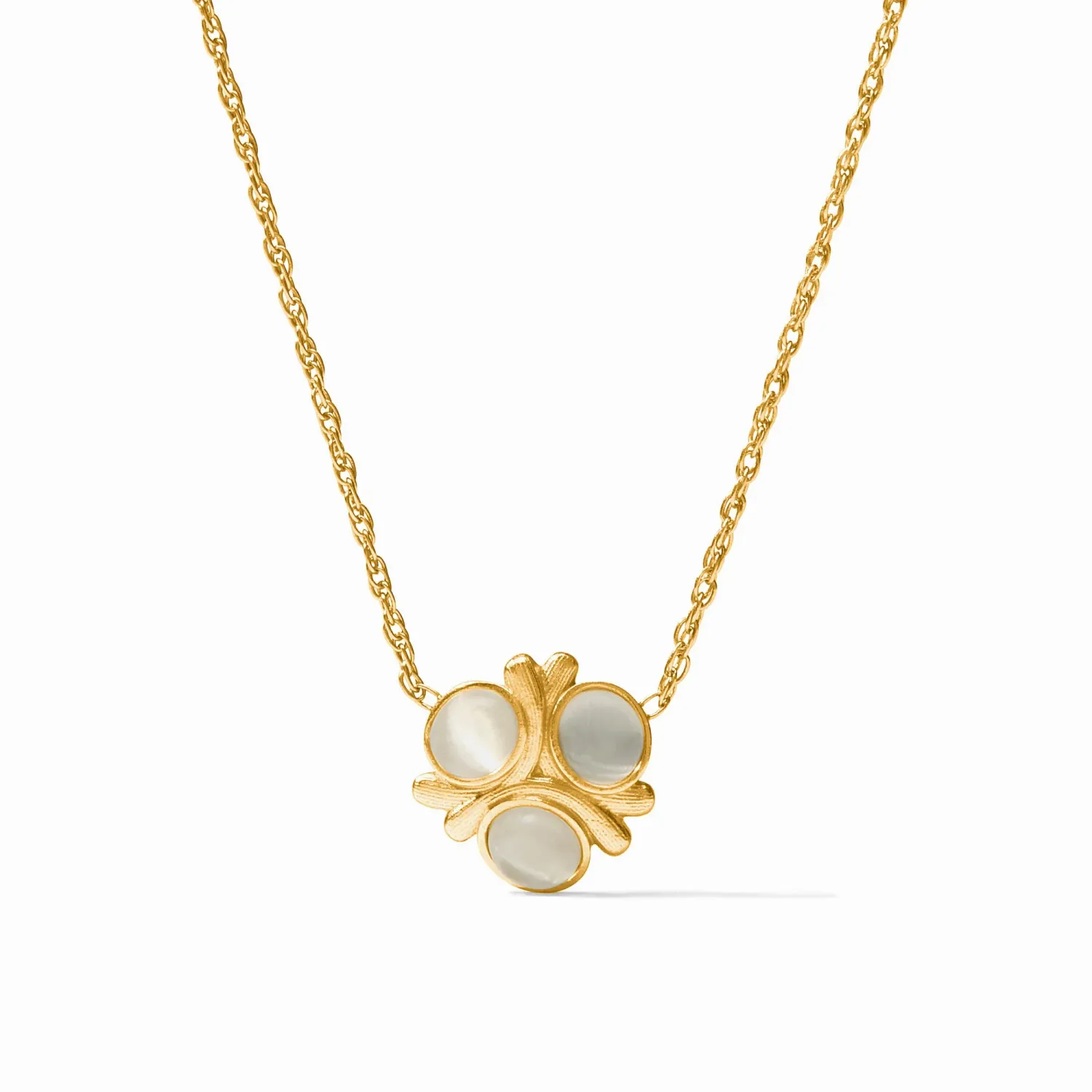 Julie Vos Cobblestone Delicate Necklace, Colour: Ivory Cat's Eye