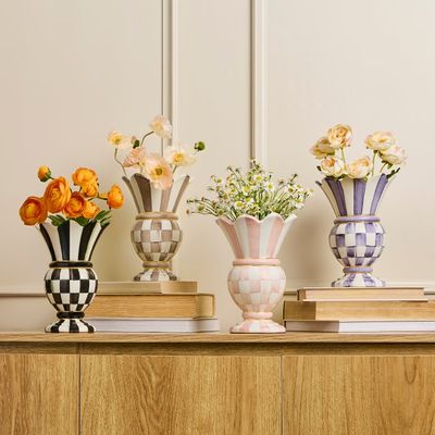 Mocha Check Small Great Vase