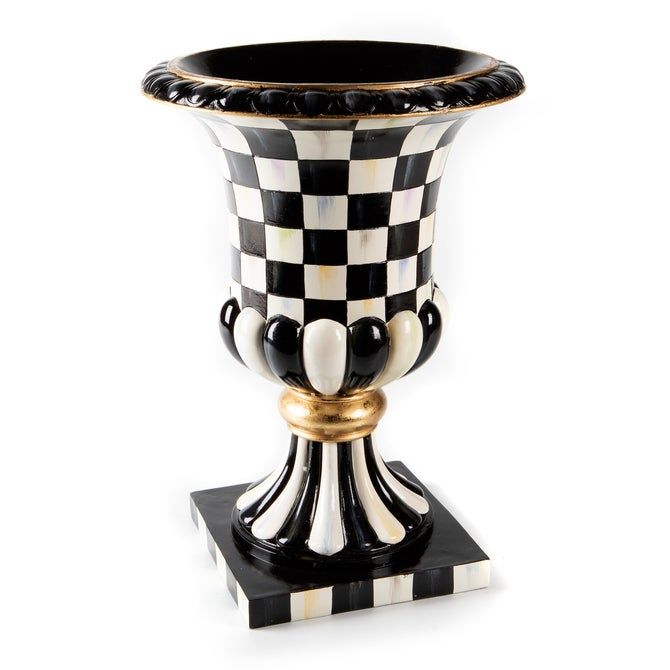 Courtly Check Pedestal Tabletop Urn
