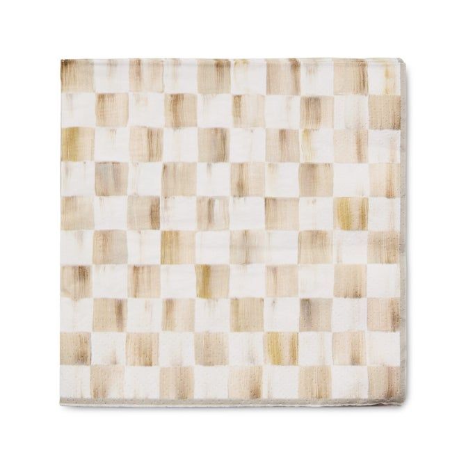 Mocha Check Dinner Paper Napkins