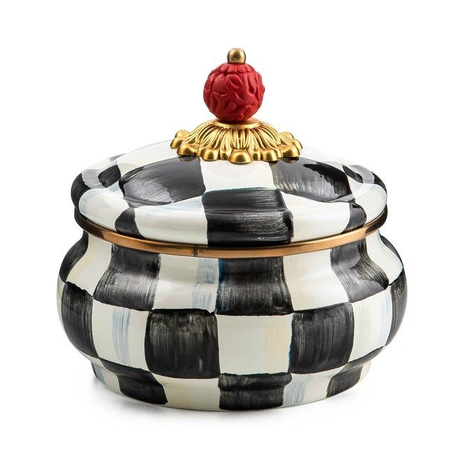 Courtly Check Squashed Pot
