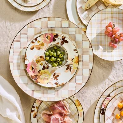 Mocha Check Serving Platter