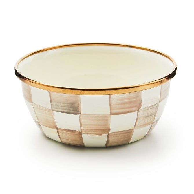 Mocha Check Pinch Bowl