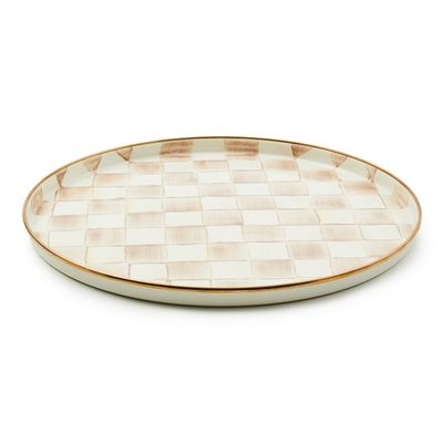 Mocha Check Round Tray