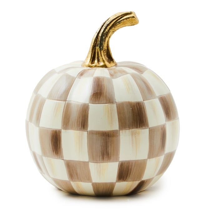 Mocha Check Mini Pumpkin
