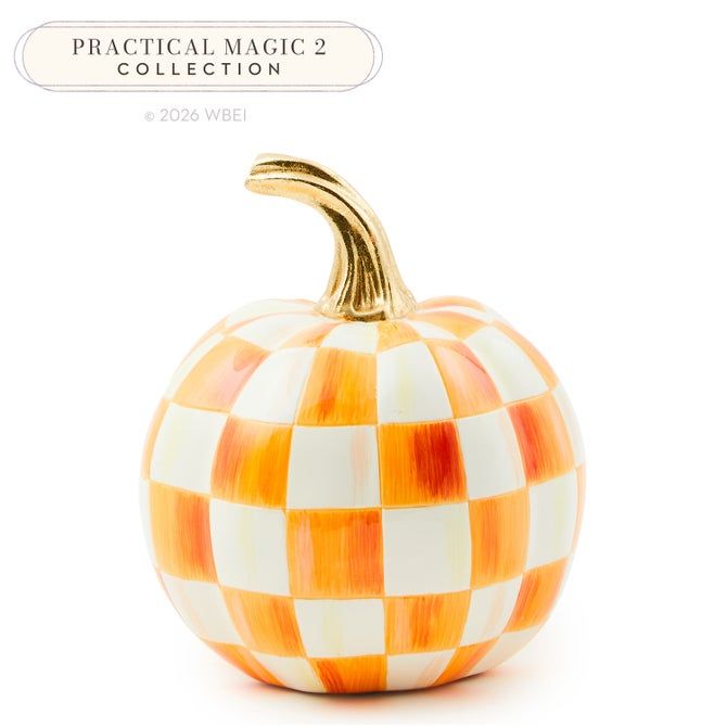 Orange Check Mini Pumpkin