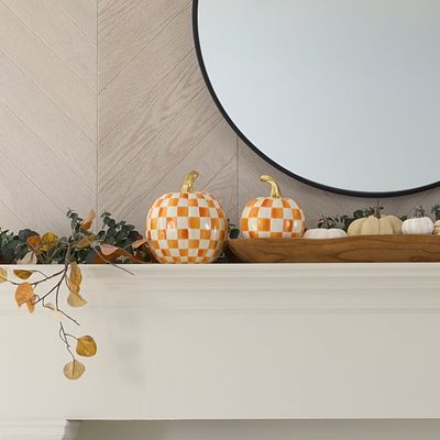 Orange Check Small Pumpkin