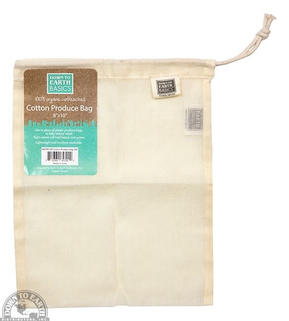 100% Organic Unbleached Cotton Produce Bag 8x10 Small