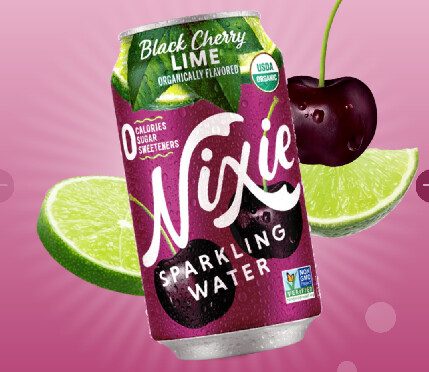 nixie black cherry lime sparkling water, Size: Can