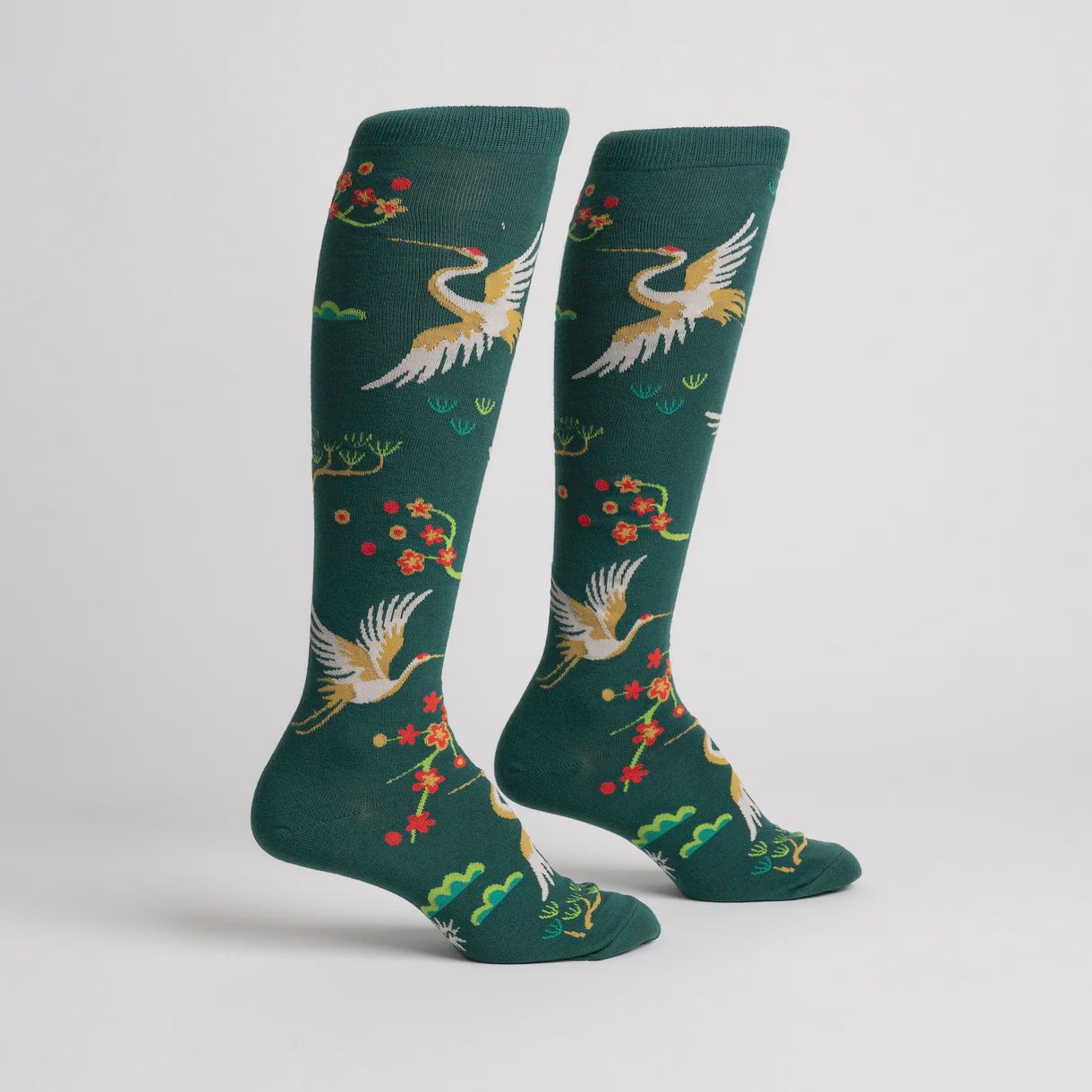 Flying Cranes Knee High Socks