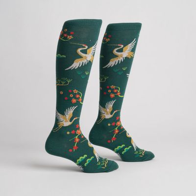 Flying Cranes Knee High Socks