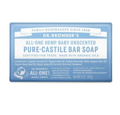 Dr Bronner's Hemp Baby Unscented Castile Bar Soap