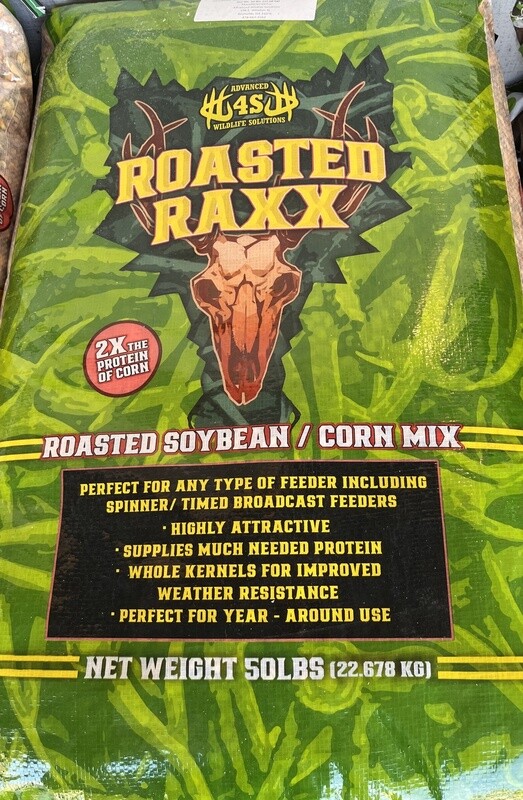 Corn &amp; Soybean Deer Feed Roasted Raxx 50 LB
