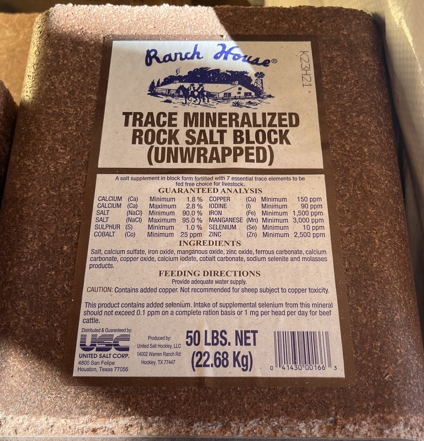 Trace Mineral Salt Block-50 LB