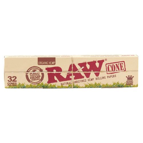 Raw Organic Natural Unrefined Hemp Pre-Rolled Cones Kingsize 32 Pack