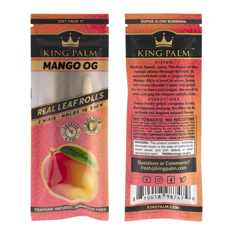 King Palm Mini Pre-Roll 2 Pack 1G - Mango OG