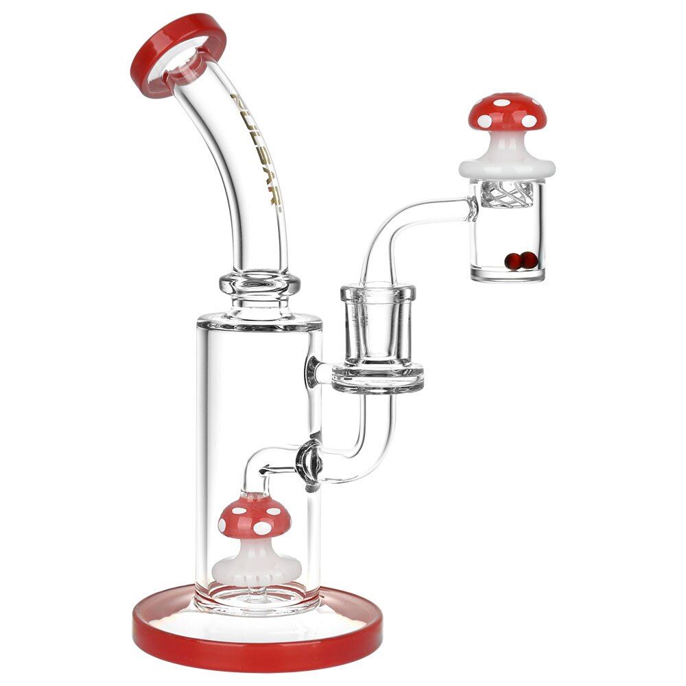 Pulsar Shroom Rig Set w/ Carb Cap - 8.5” /14mm F/ Red