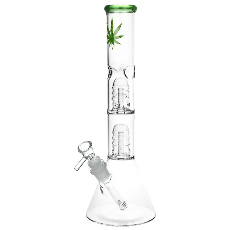 Double Stacked Hemp Leaf Beaker 12”