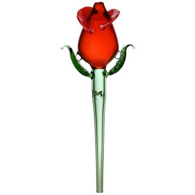 Valentine Rose Glass Dab Straw - 6”