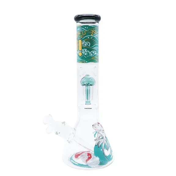 Infynity Untamed Collection -14” Beaker w/ 12 Arm Tree Perc Ice, Color: Koi