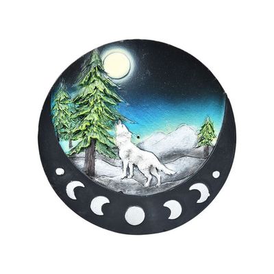Lone Wolf Incense Burner Round 4.8”
