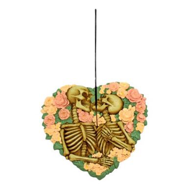 Skeletons With Flowers Incense Burner 5.5”