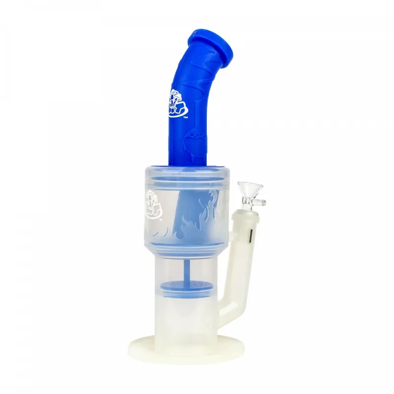 LIT 12” Dual Perc Clear Base Silicone Water Pipe