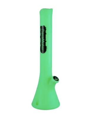 Piece Maker 21.5” Silicone Beaker Kahuna - Glow-In-The-Dark Green